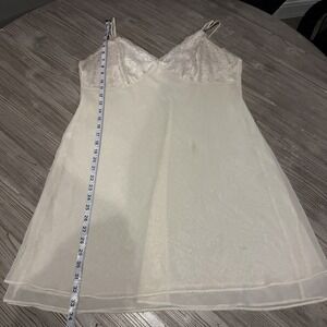 Vintage Gilligan & O'Malley Silky Satin Blend Babydoll Size XL White Ivory Y2K